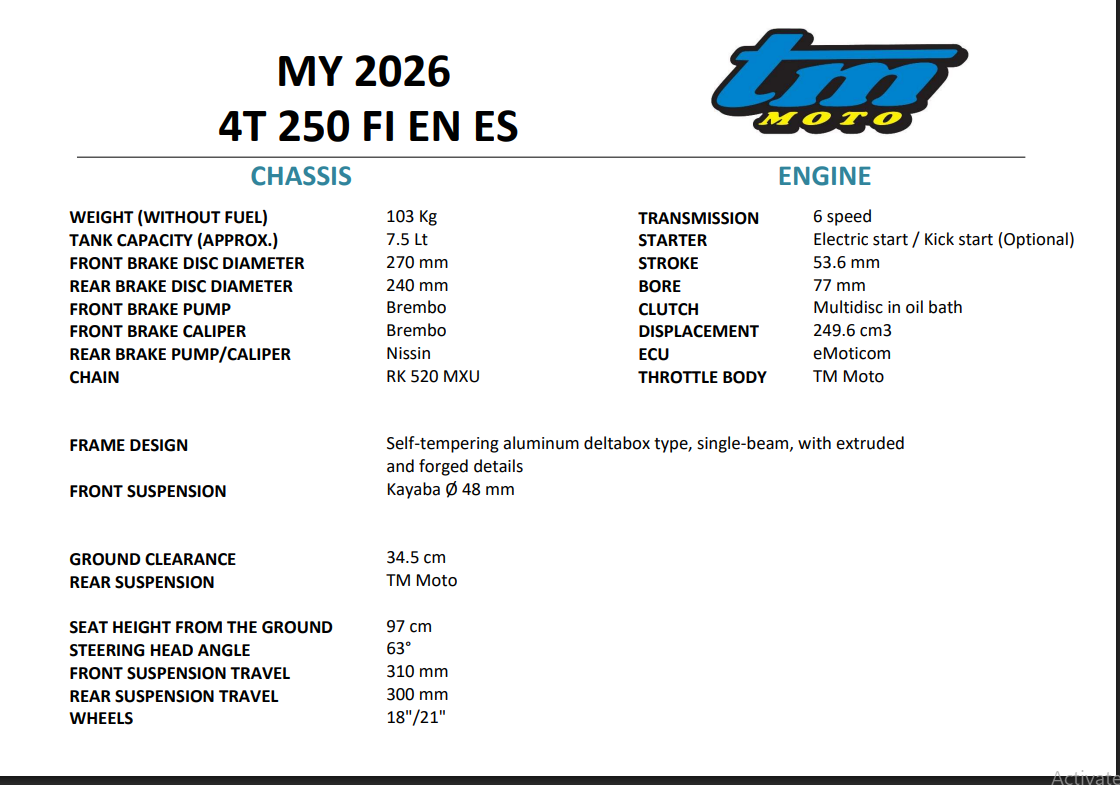 image 4 of 2026 EN 250 FI CORSE MODEL 